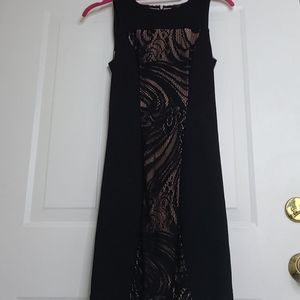 Bcbg size xs Black bodycon dress with lace